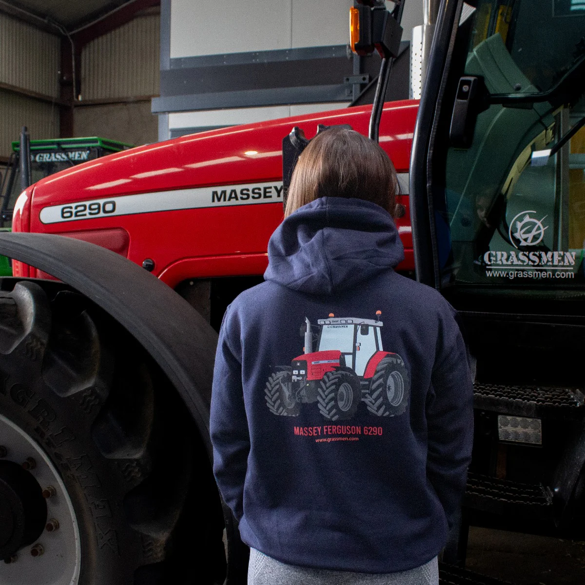 "Massey Ferguson 6290" Unisex Adults Navy Hoodie - Image 4