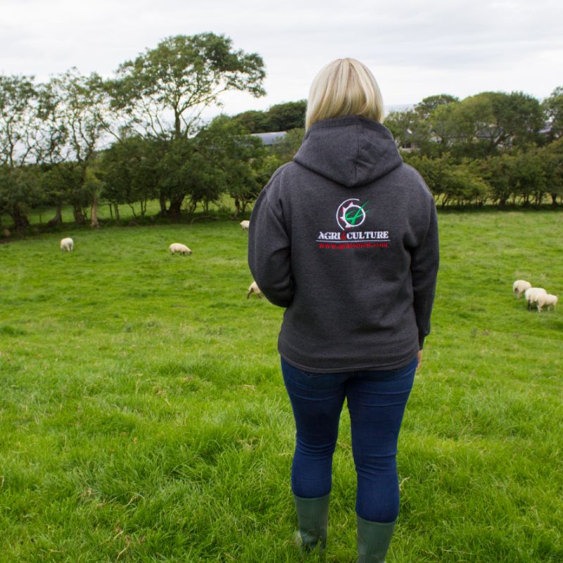 "AGRI is our CULTURE" Unisex Adults Charcoal Grey Hoodie - Image 4