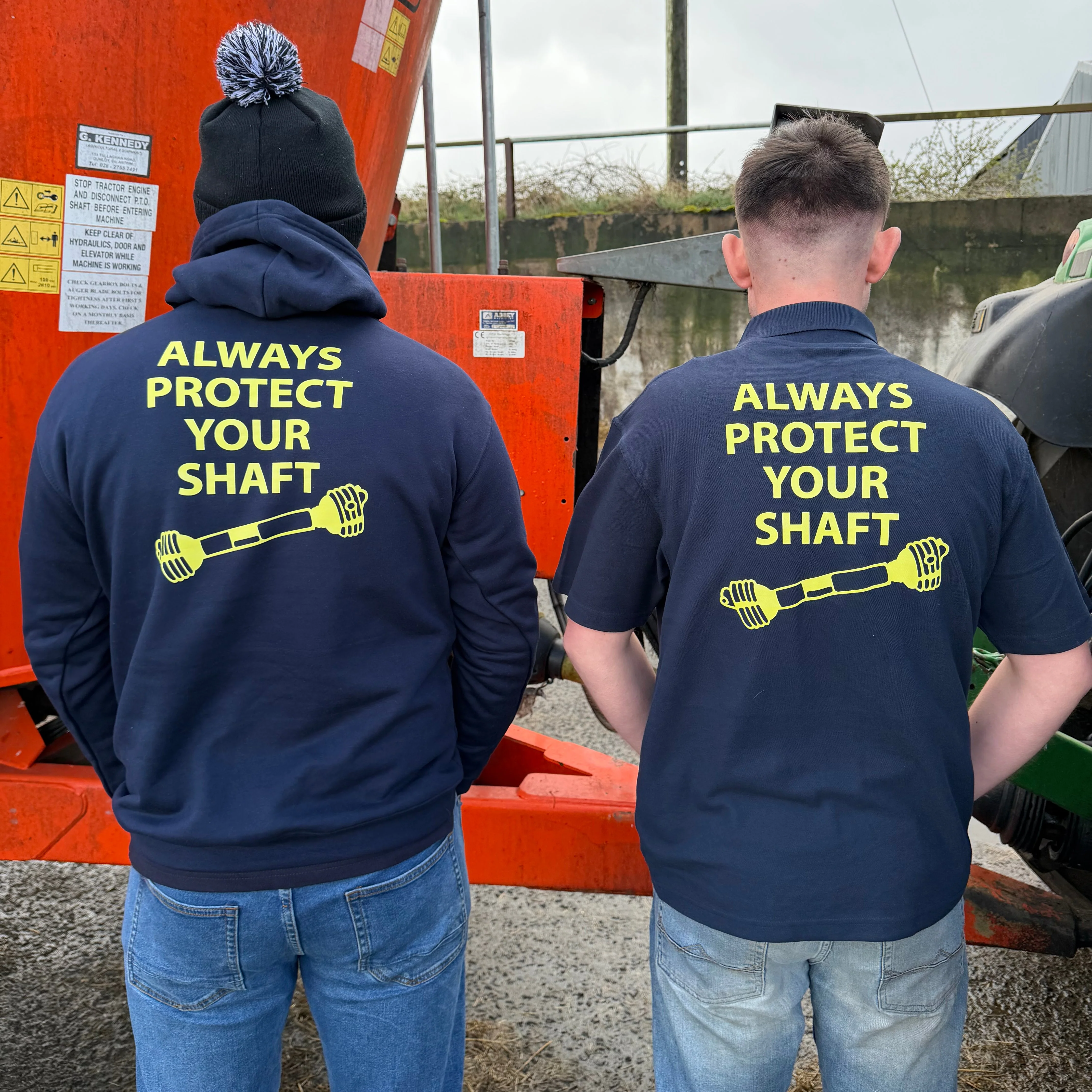 "ALWAYS PROTECT YOUR SHAFT" Unisex Adults Navy Hoodie - Image 4