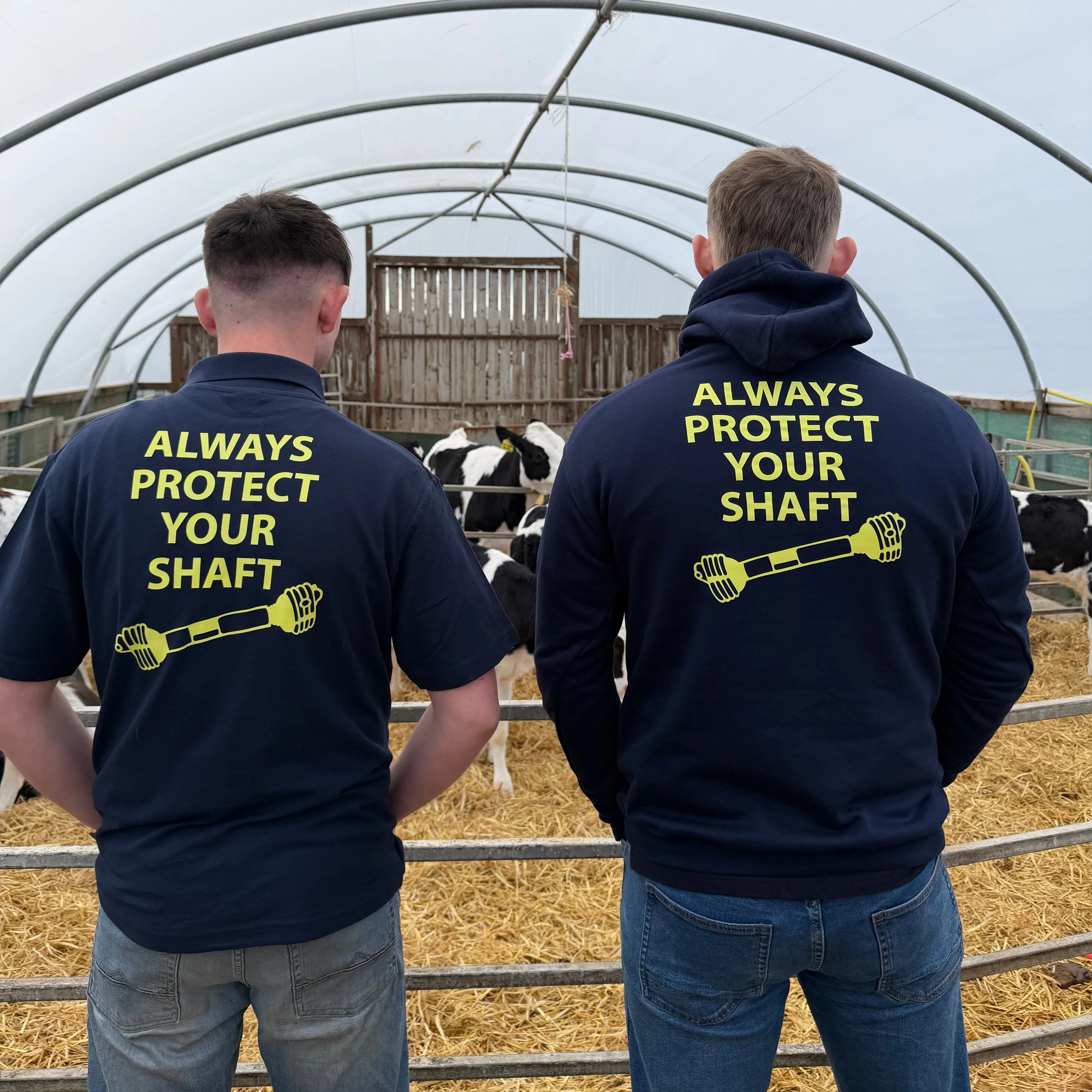 "ALWAYS PROTECT YOUR SHAFT" Unisex Adults Navy Hoodie - Image 5