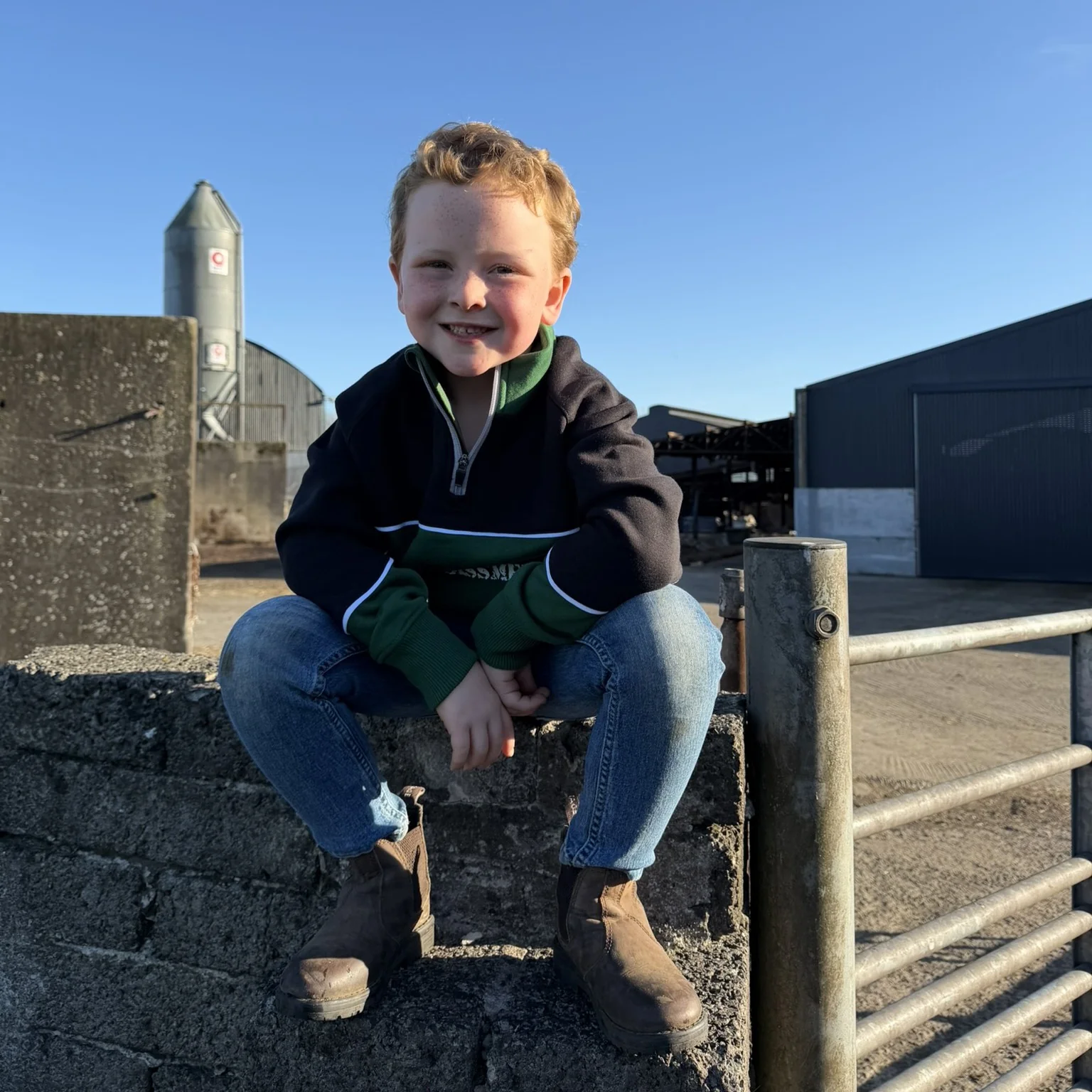 GRASSMEN Black, Green & White - Kids Unisex Cotton Quarter Zip - Image 4