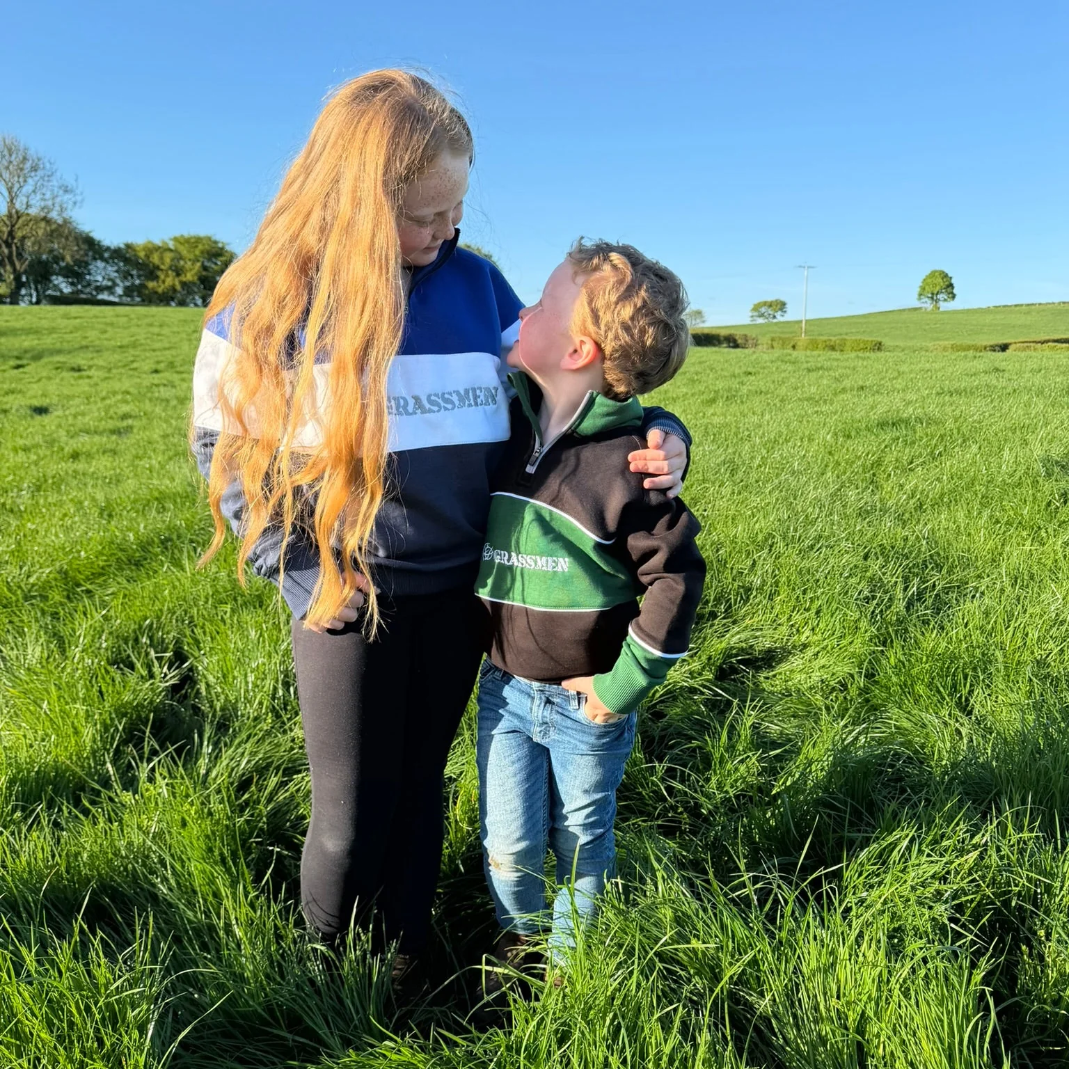 GRASSMEN Black, Green & White - Kids Unisex Cotton Quarter Zip - Image 6