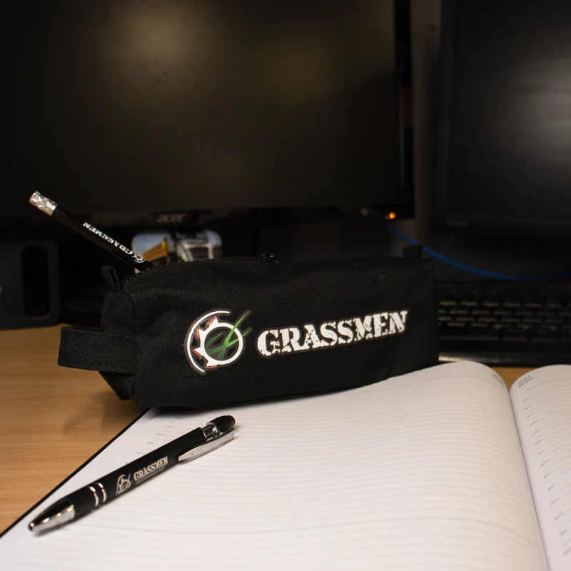 "GRASSMEN" Tubular Black Pencil Case - Image 2