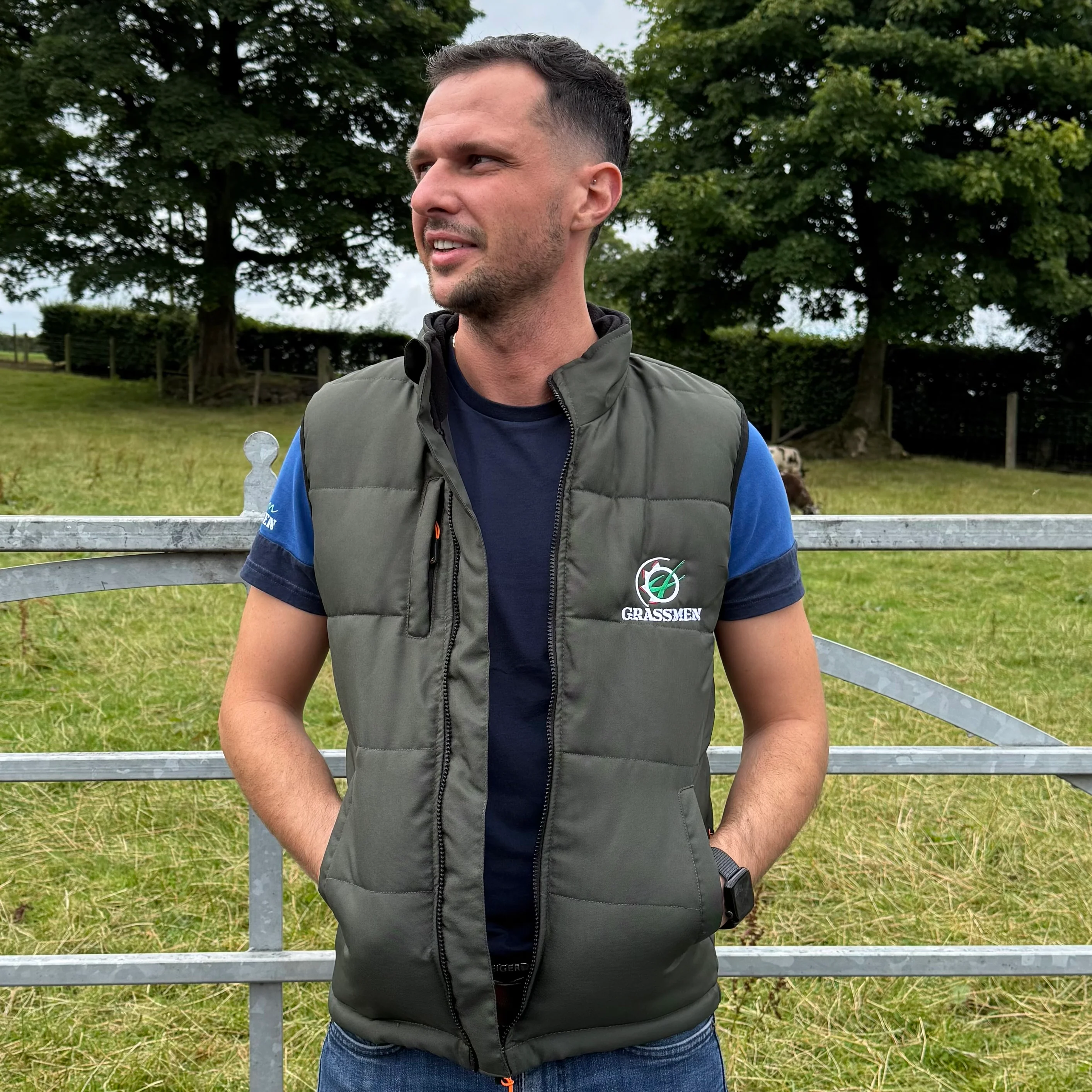 GRASSMEN Core Padded Bodywarmer Green - Image 5