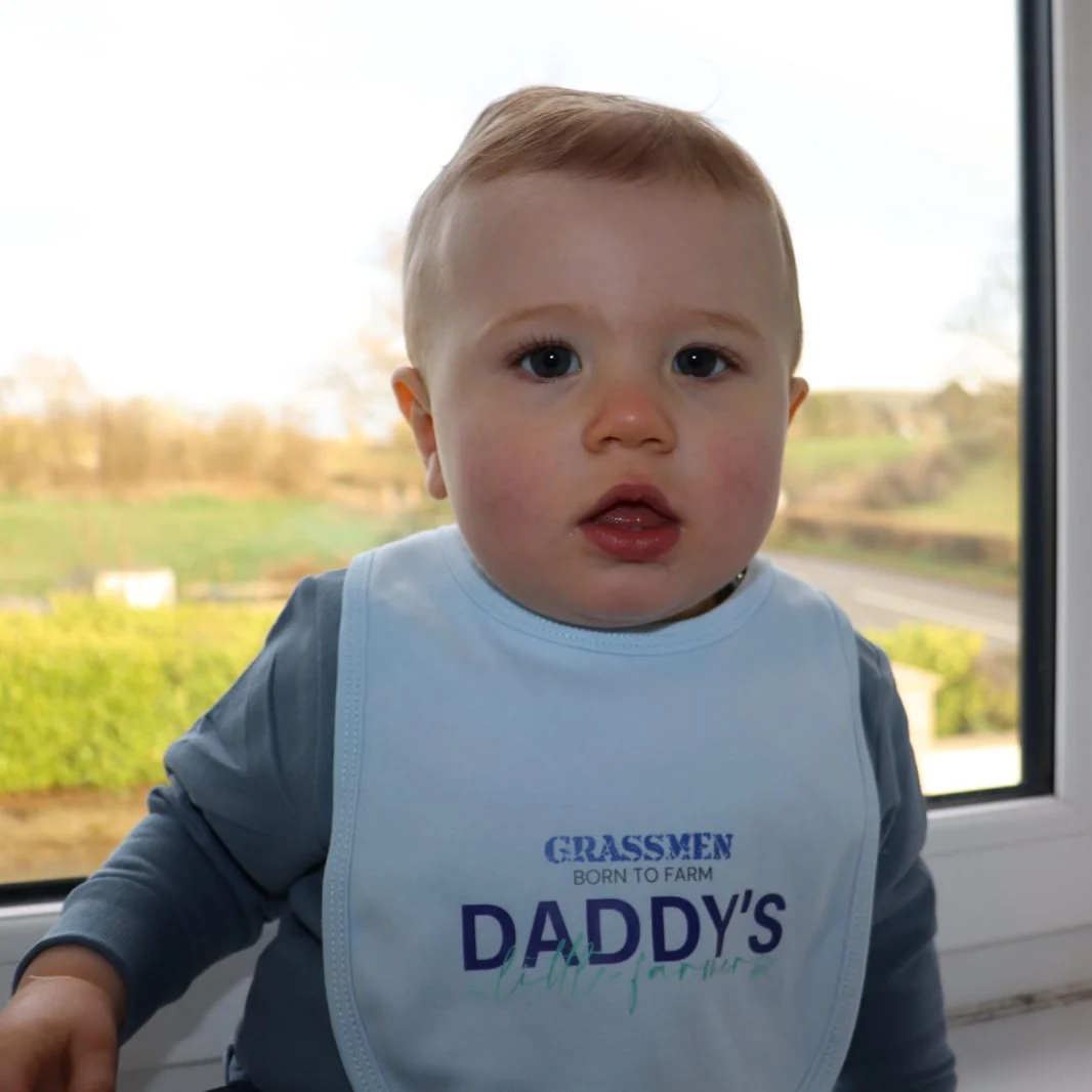 GRASSMEN Daddy's Little Farmer Baby Bib - Image 6
