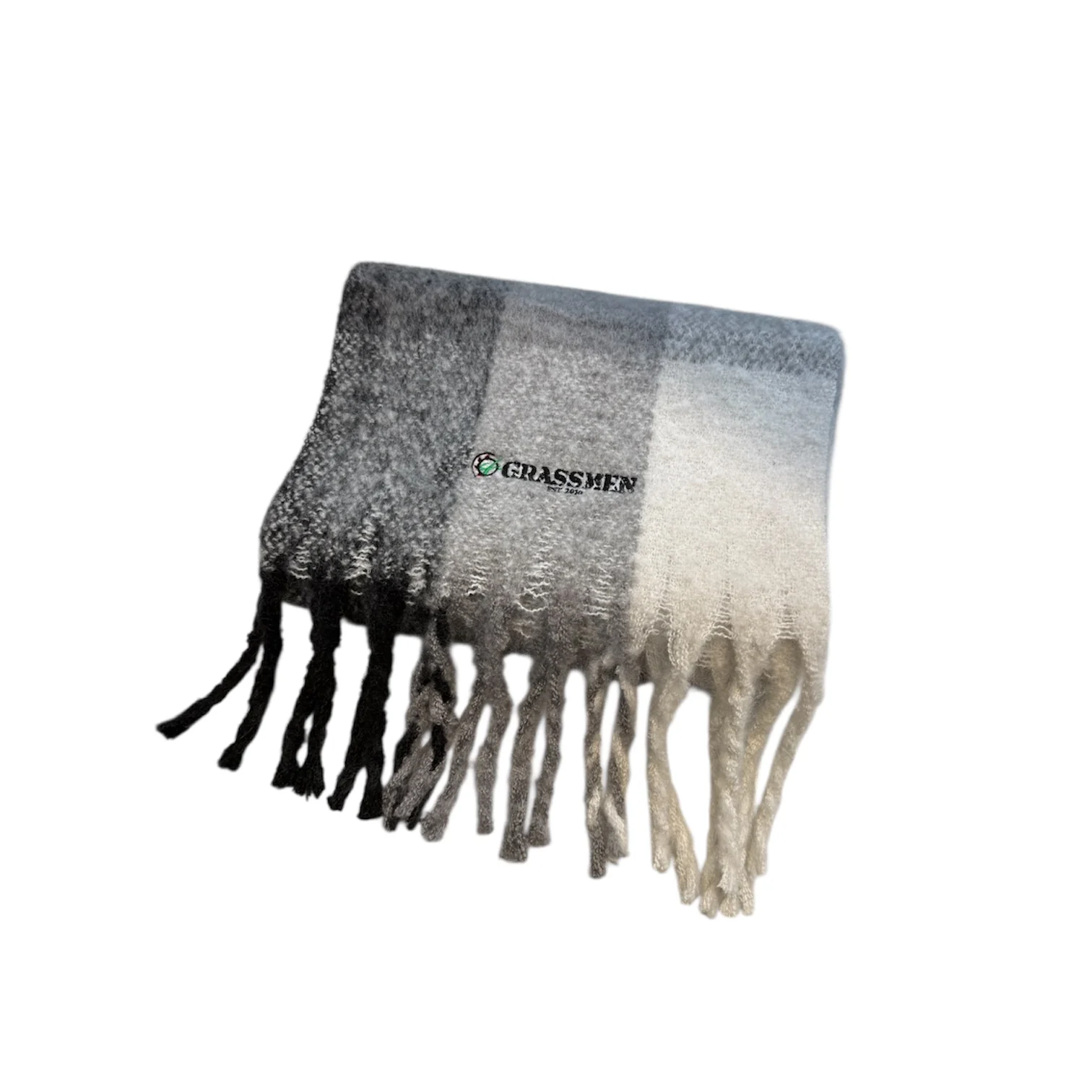 "GRASSMEN" Fluffy Check Scarf - Image 2