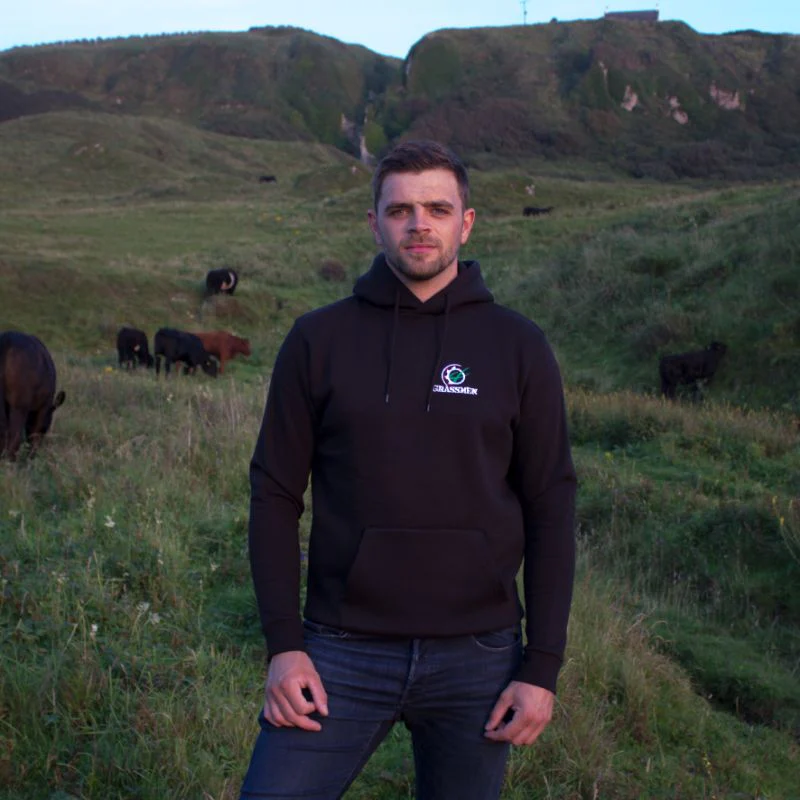 "GRASSMEN" Unisex Adults Black Hoodie - Image 3