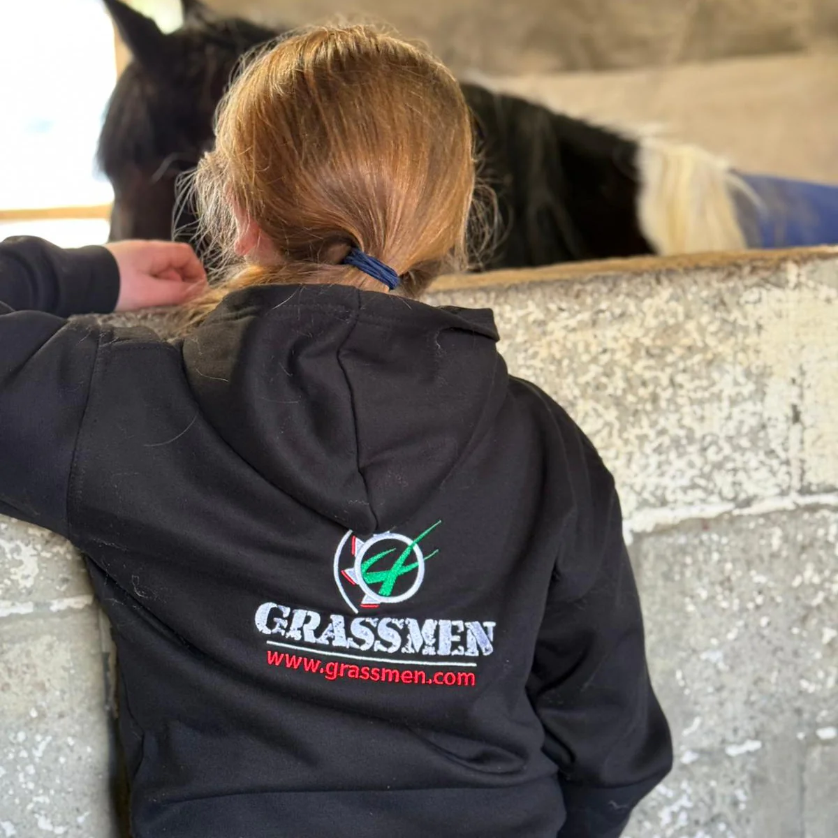 "GRASSMEN" Kids Black Hoodie - Image 6