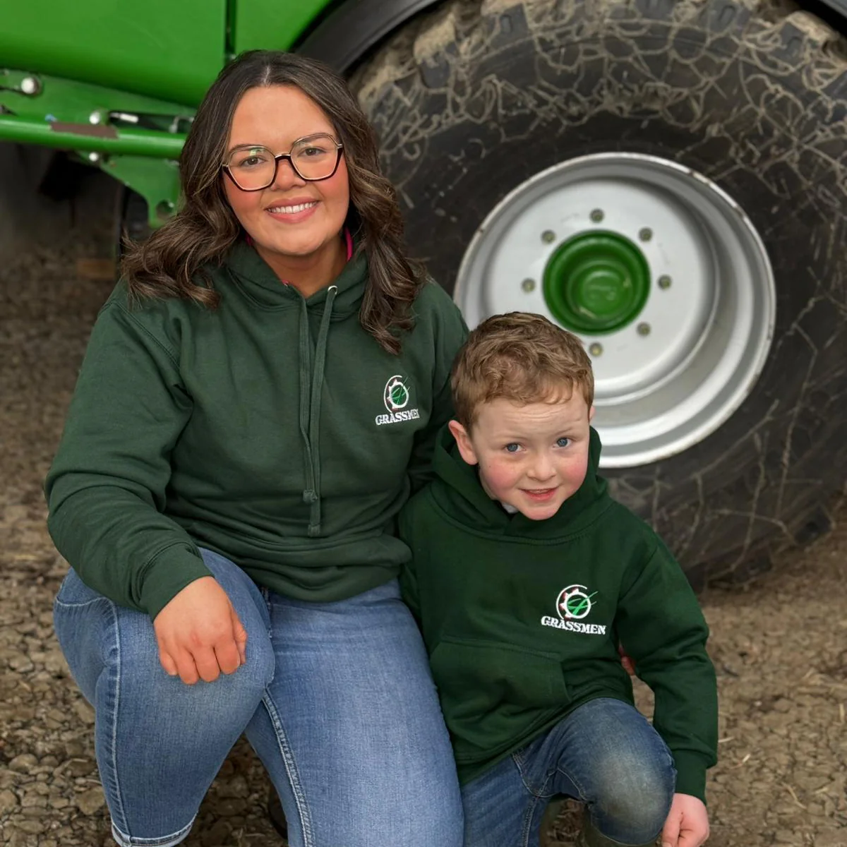 "GRASSMEN" Kids Bottle Green Hoodie - Image 7