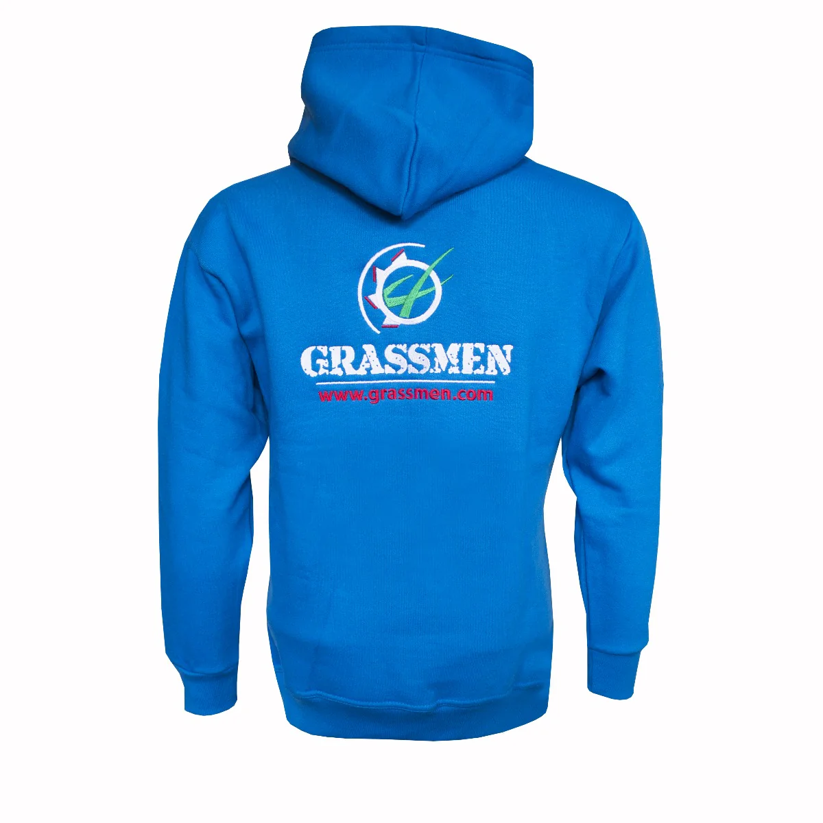 "GRASSMEN" Unisex Adults Electric Blue Hoodie - Image 6