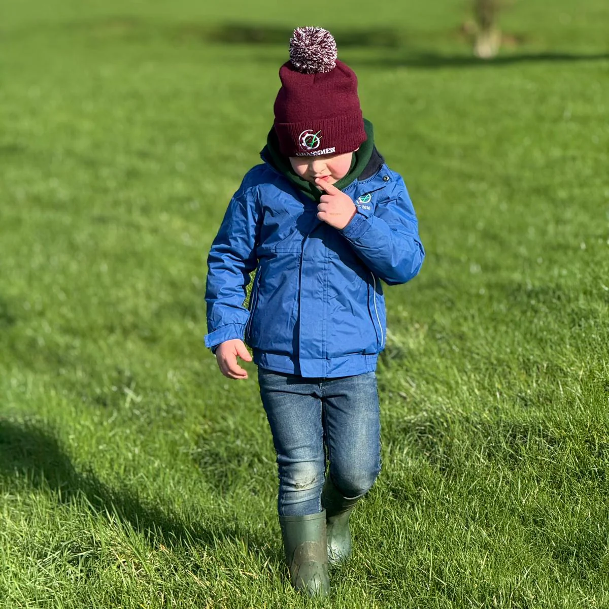 GRASSMEN Kids Drover Jacket - Blue - Image 6