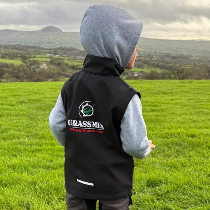 GRASSMEN Kids Softshell Gilet Black - Image 3