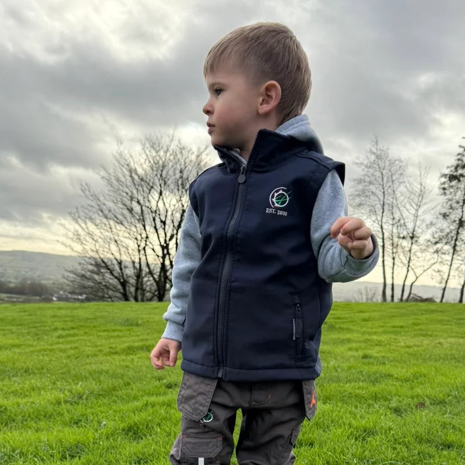 GRASSMEN Kids Softshell Gilet Navy - Image 4