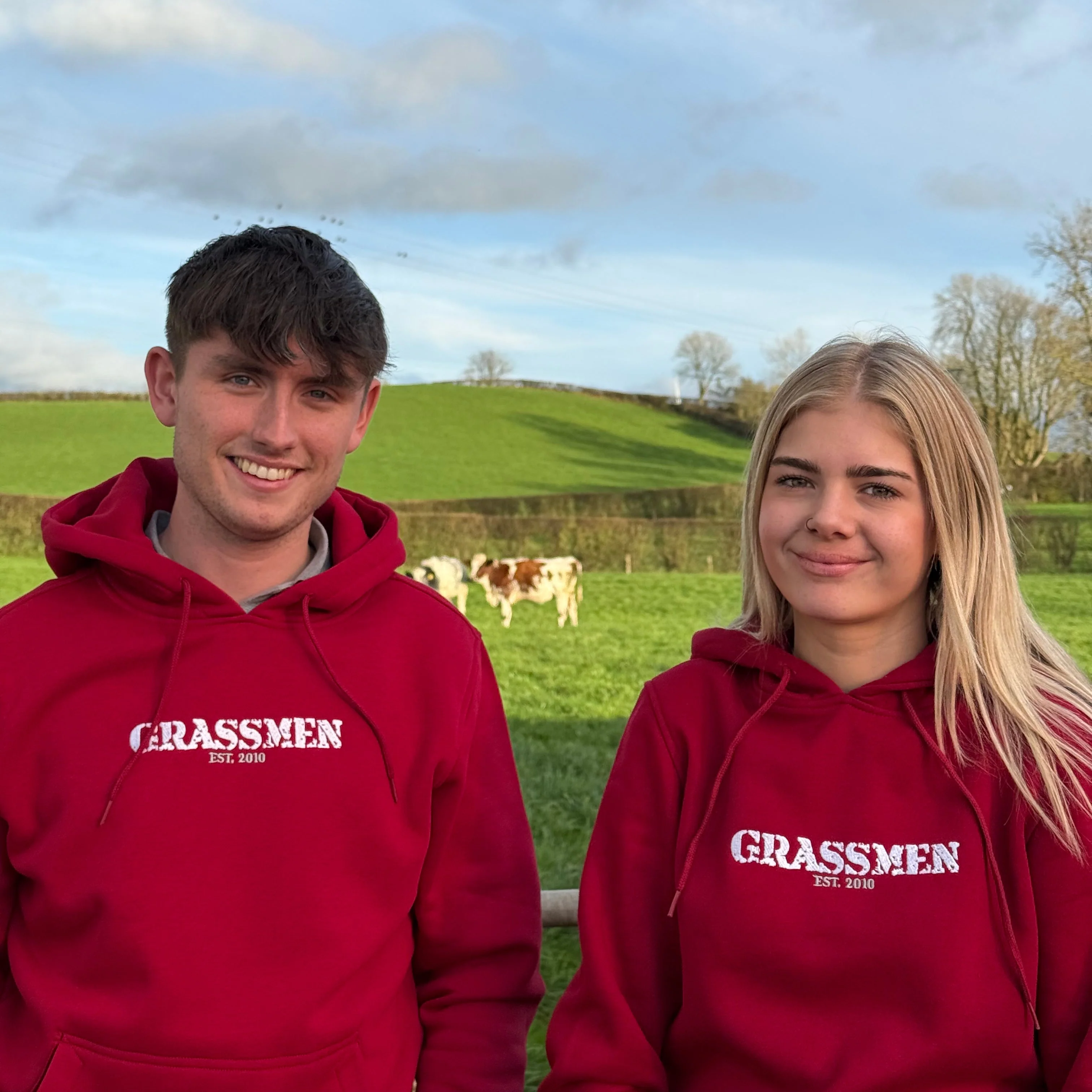 "GRASSMEN" LUX. Unisex Adults Hoodie Ruby Red - Image 2