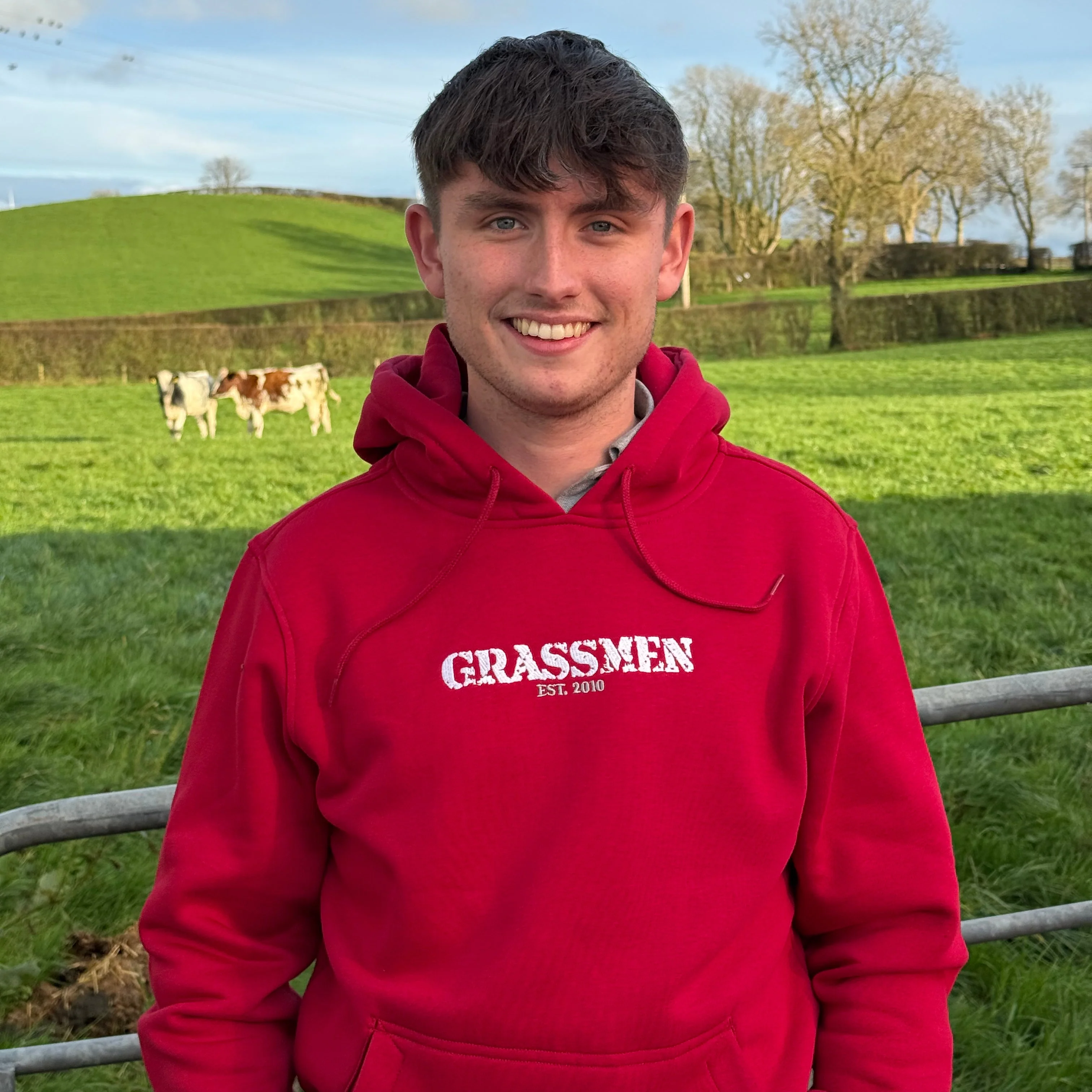"GRASSMEN" LUX. Unisex Adults Hoodie Ruby Red - Image 6