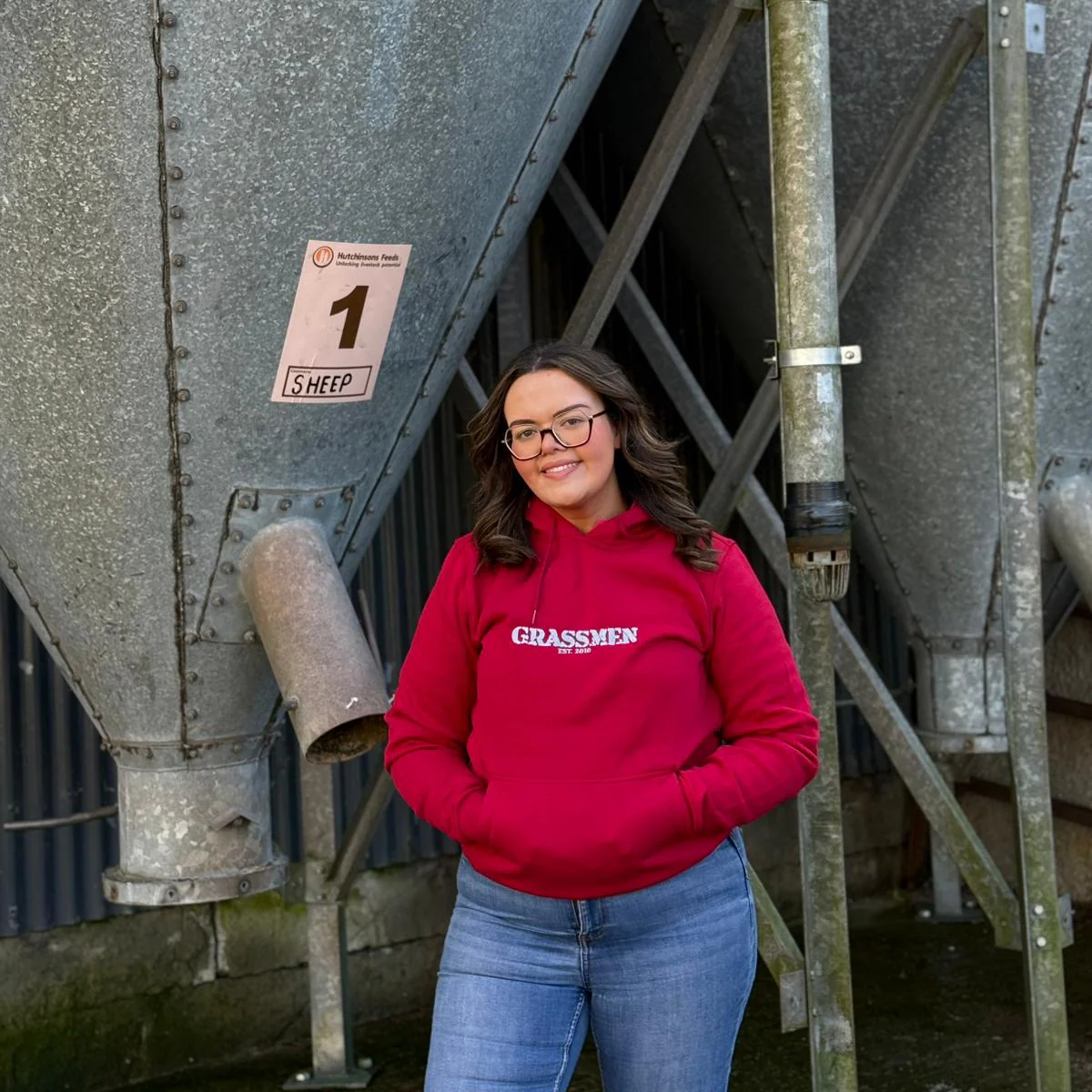 "GRASSMEN" LUX. Unisex Adults Hoodie Ruby Red - Image 8