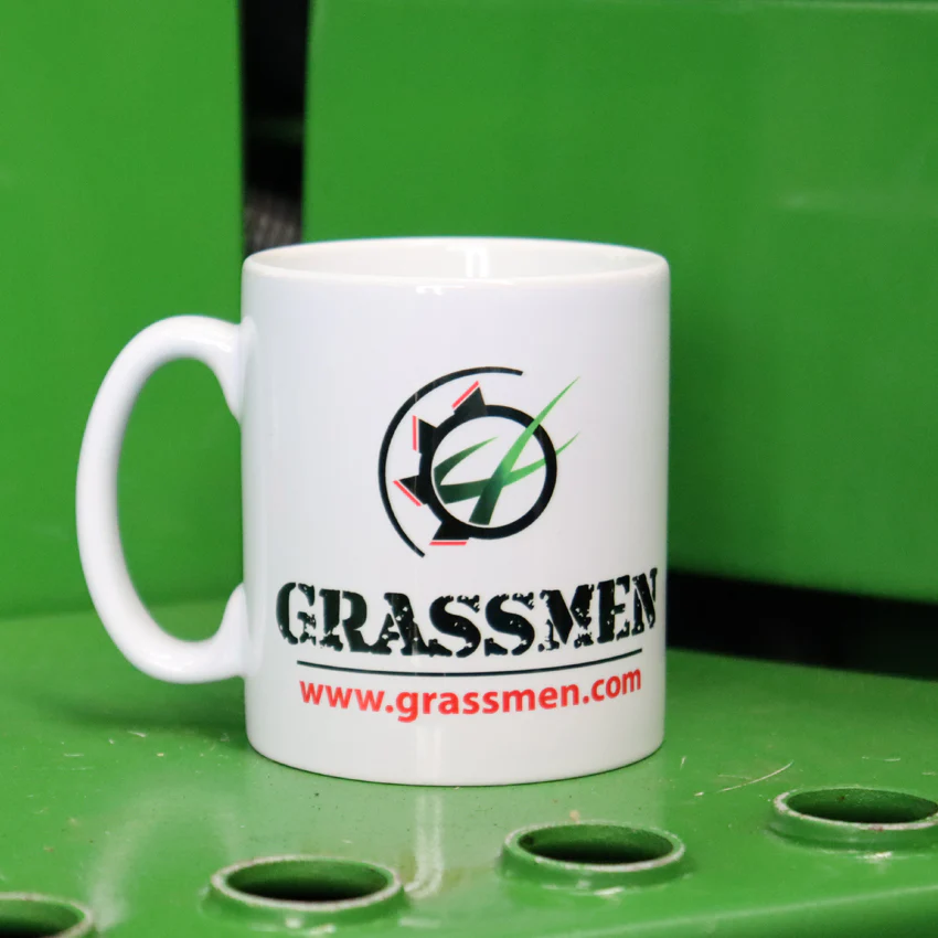 "GRASSMEN" White White Ceramic Mug - Image 2