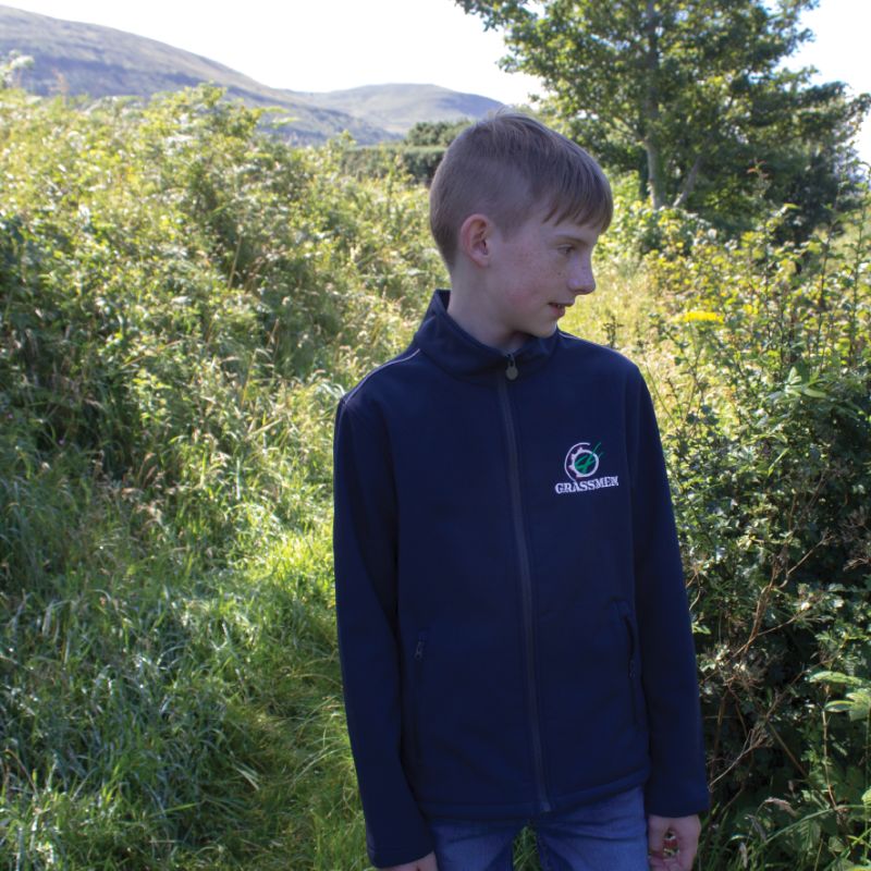 "GRASSMEN" Kids Navy Softshell Jacket - Image 4