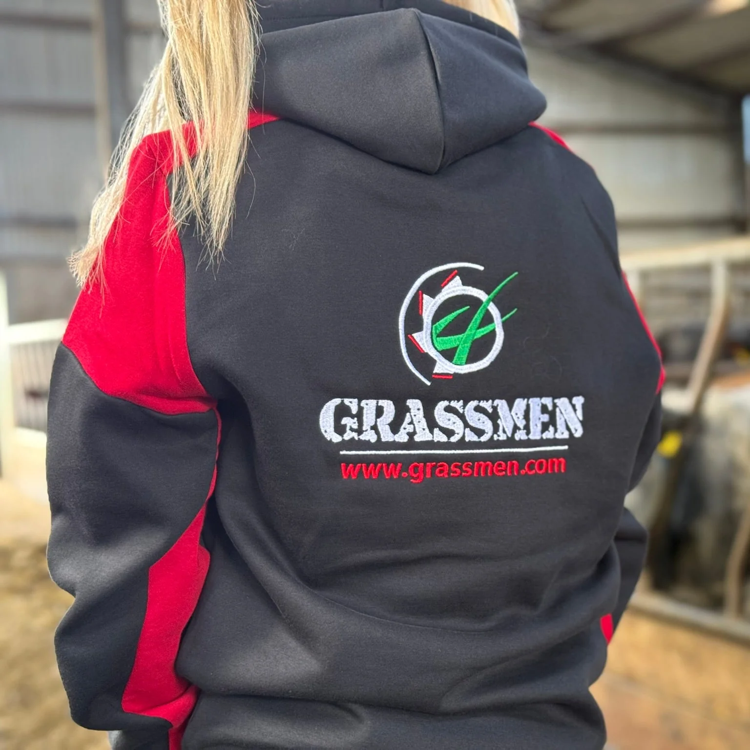 GRASSMEN Prime Unisex Hoodie Black/Red - Image 5