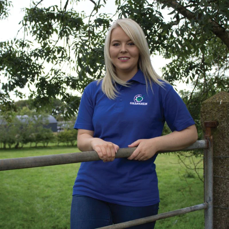 "GRASSMEN"Unisex Adults  Royal Blue Polo Shirt - Image 3