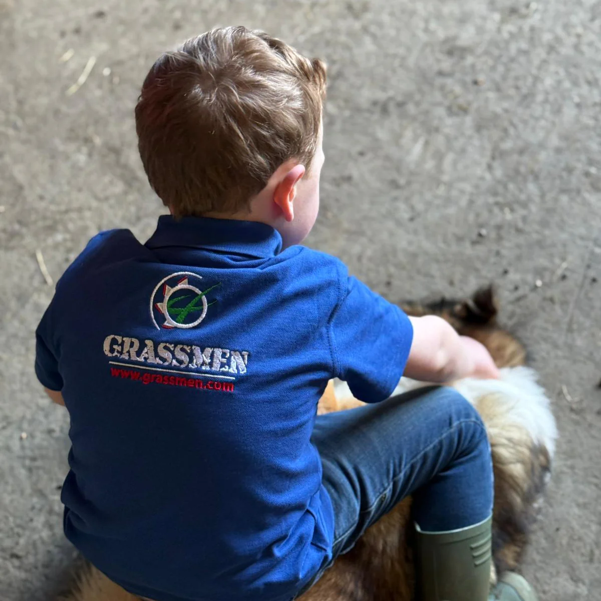 "GRASSMEN" Kids Royal Blue Polo Shirt - Image 5