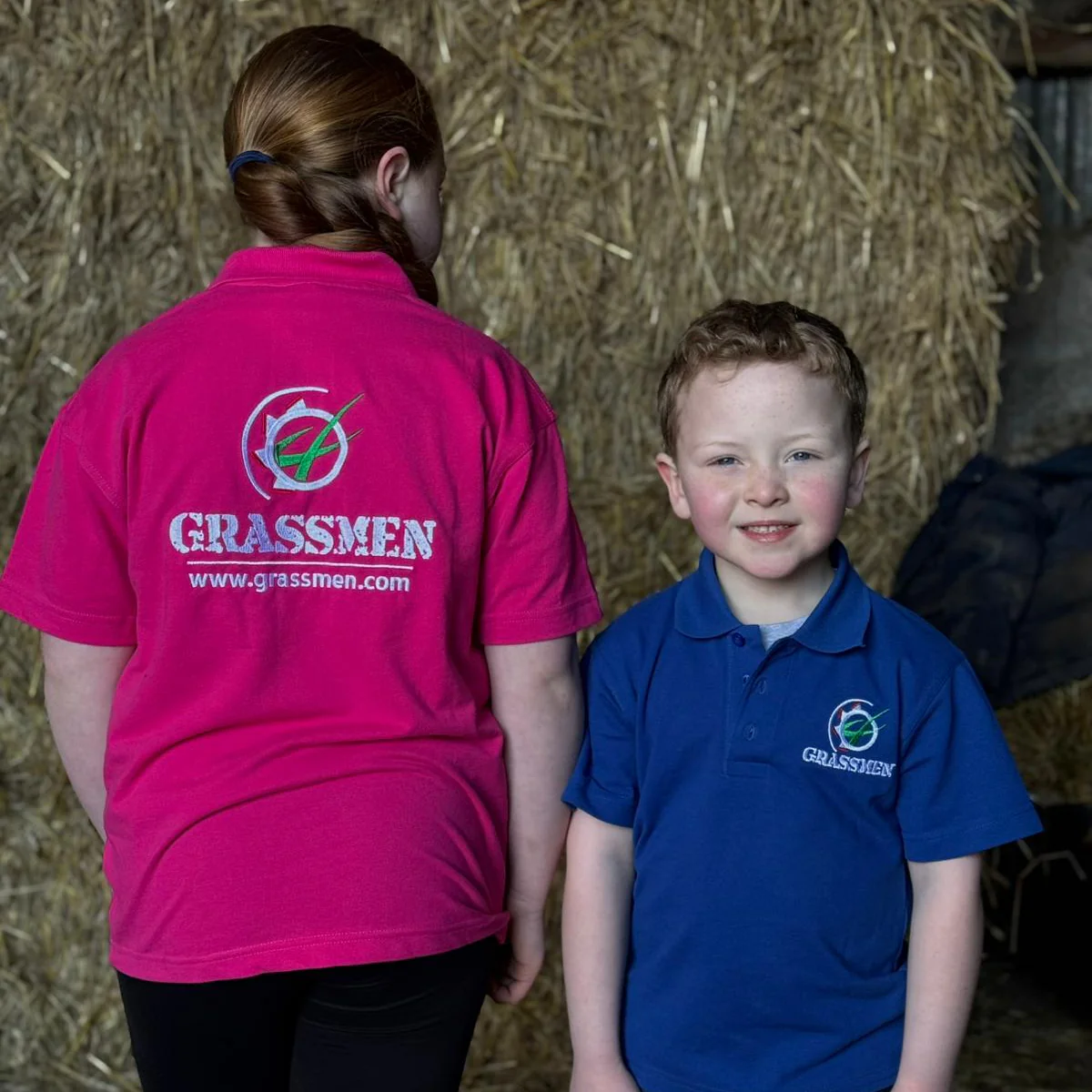 "GRASSMEN" Kids Royal Blue Polo Shirt - Image 6