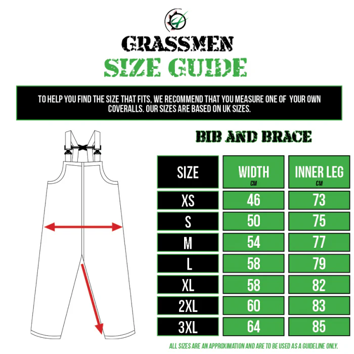 "GRASSMEN" Unisex Adults Waterproof Bib & Brace Olive - Image 3