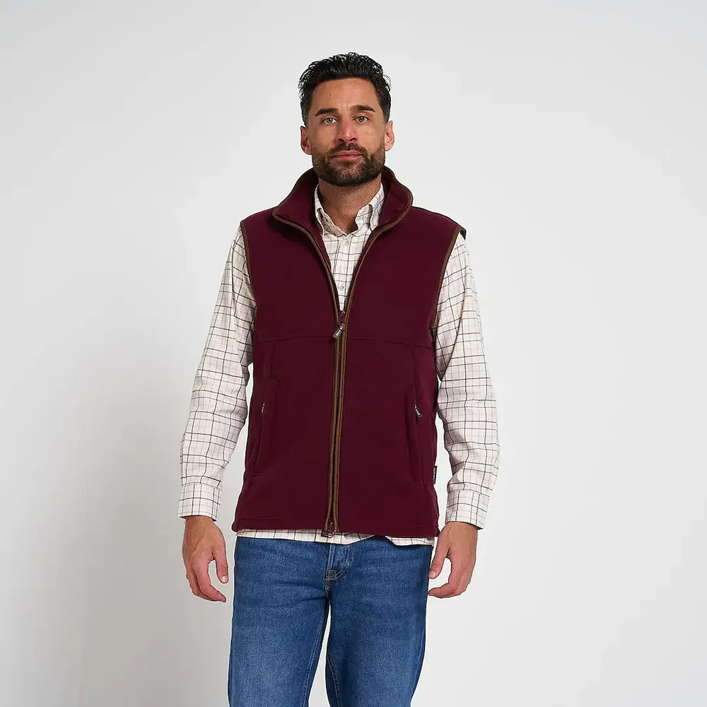 Jack Pyke Men's Countryman Fleece Gilet Burgundy - Image 3