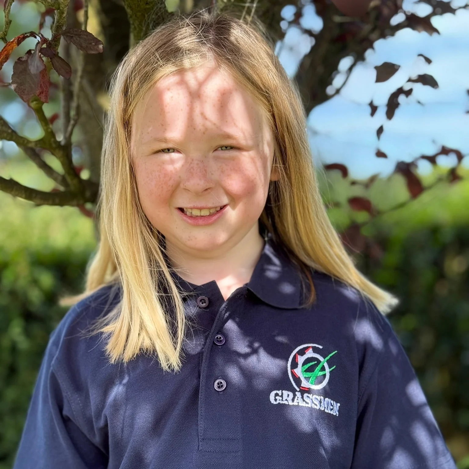 "Massey Ferguson 6290" Kids Navy Polo Shirt DTF Print - Image 4