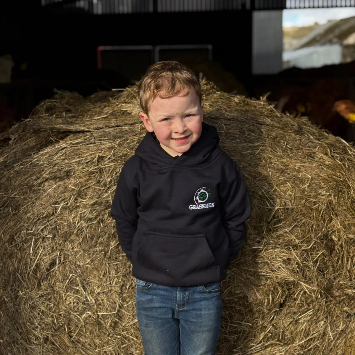 "NO FARMERS. NO FOOD. NO FUTURE." Kids Navy Hoodie - Image 3