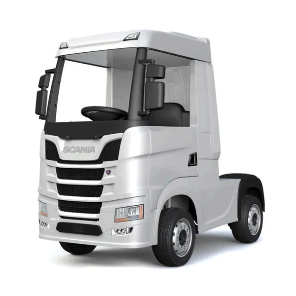 Official Scania 24V White Ride-On Truck & Trailer - Image 4