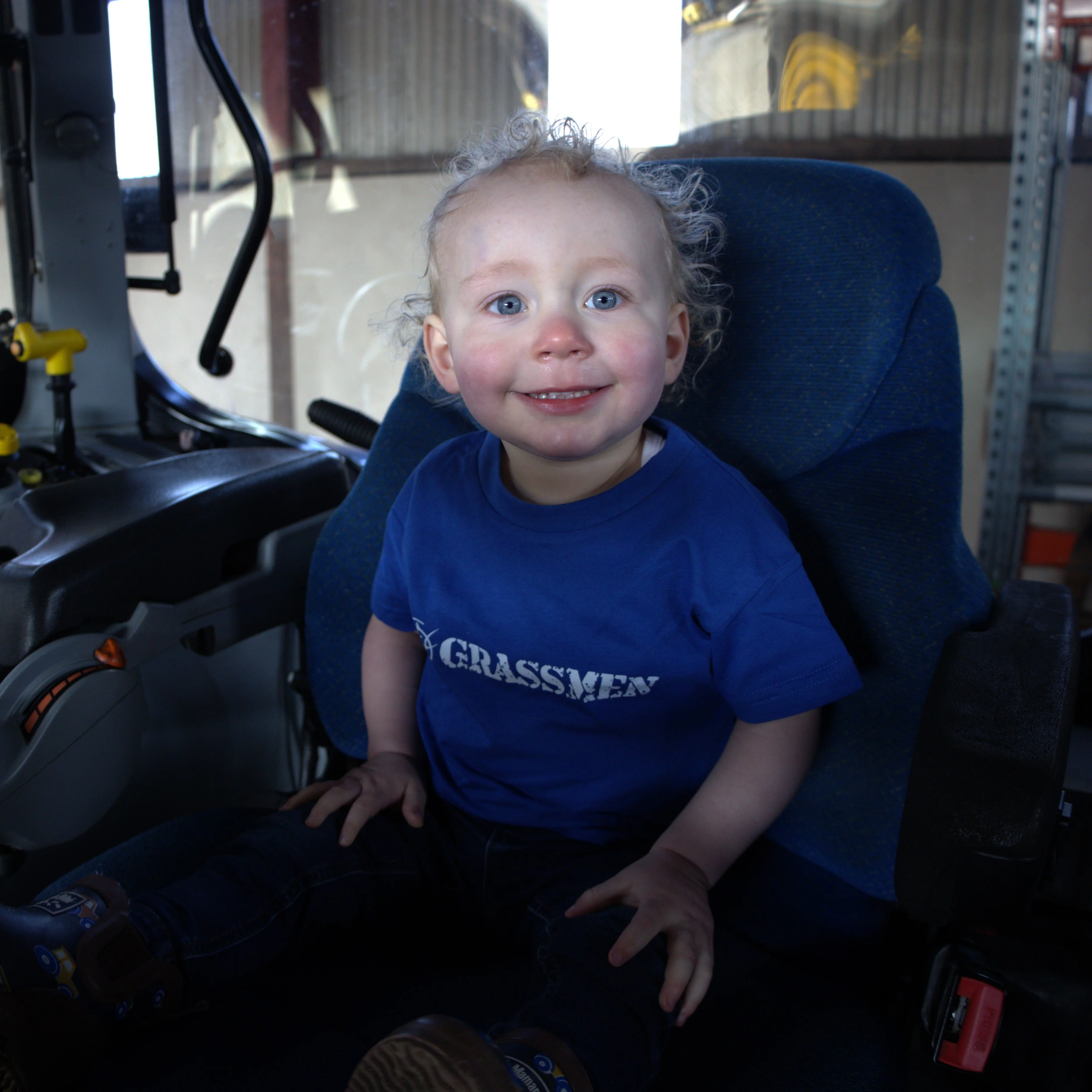 "GRASSMEN" Kids Royal Blue T-Shirt - Image 3