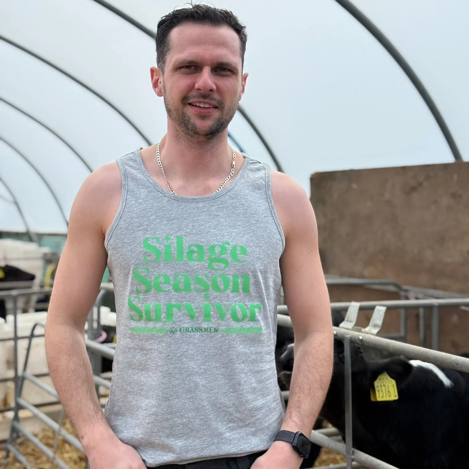 Silage Season Survivor Tank Top - Heather Grey - Image 2