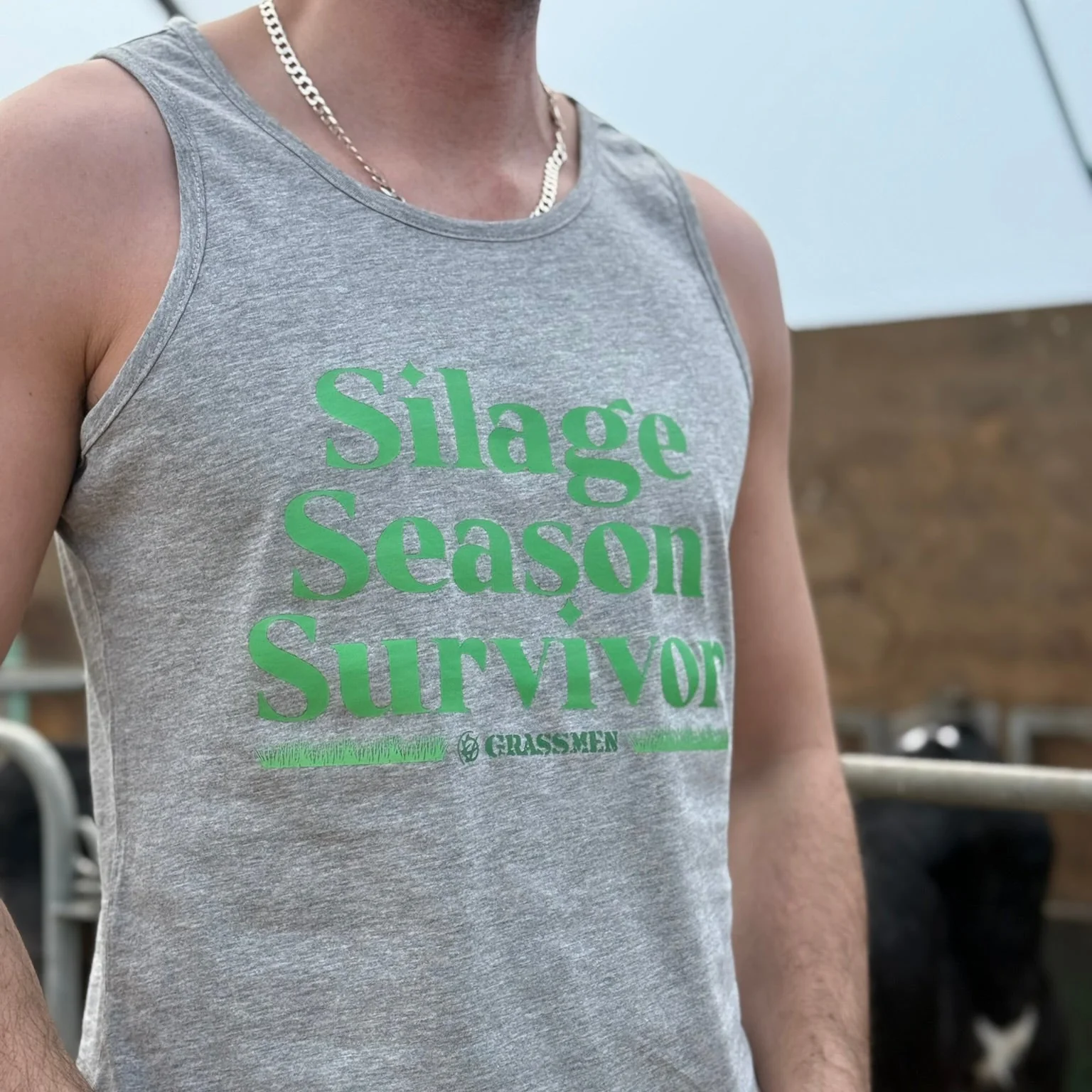 Silage Season Survivor Tank Top - Heather Grey - Image 3